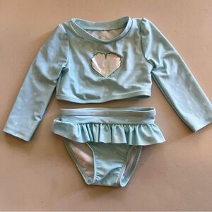 Cat & Jack 2 Piece Long Sleeve Swimsuit